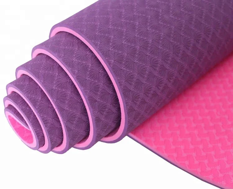 

Custom Logo Printed Eco Friendly TPE Yoga Mat 6mm Thick Durable Non-slip Pad Yoga Pilates Mat Wholesale, Purple, violet, pink, blue, black, green, turquoise or customized