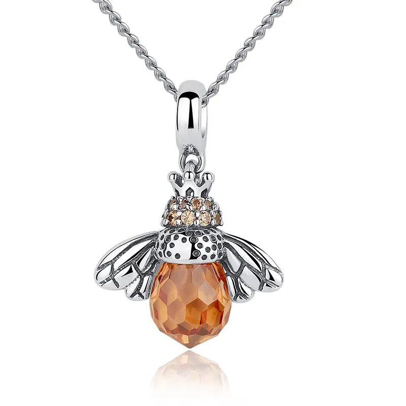 

2.9g 925 silver charm pendant champagne big stone pendant design for chain