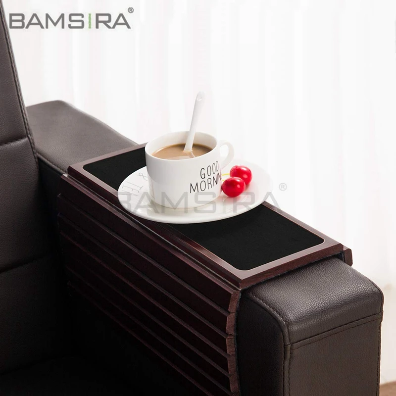 Flexible Bamboo Sofa Arm Rest Tray Table With Eva Base Buy Bamboo
