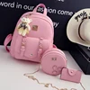 2019 Korean fashion newest women travel school shoulder bag wallet 3 pcs backpack set lady
