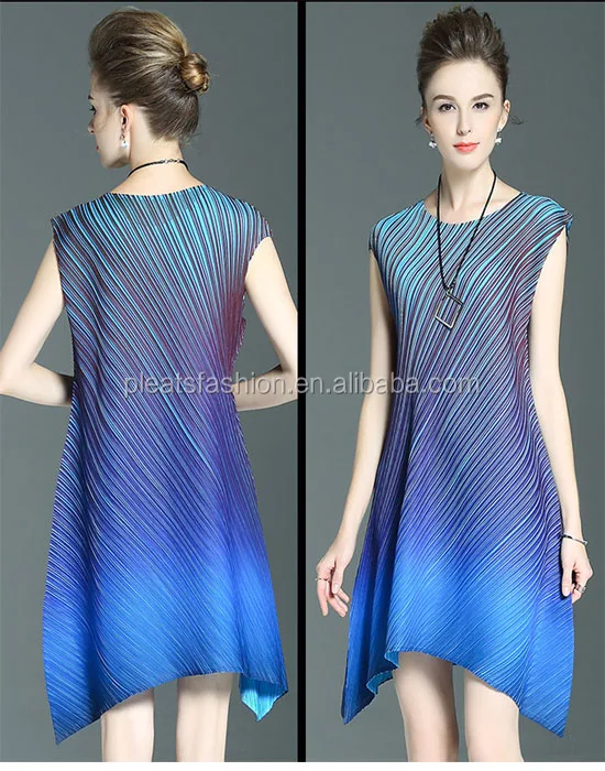 

New fashion sexy mature women pleated digital print dress