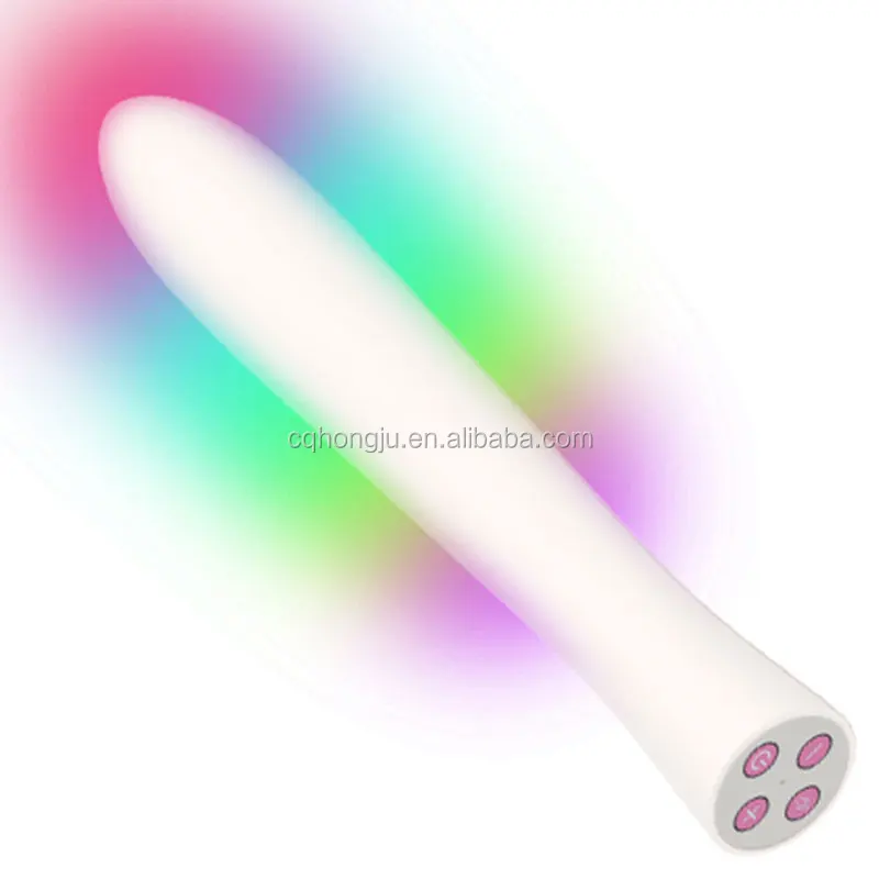 Abs And Silicone Material 7 Colors Available Dual Motor Strong Vibrating Led Handy Sex Vibrator 3121