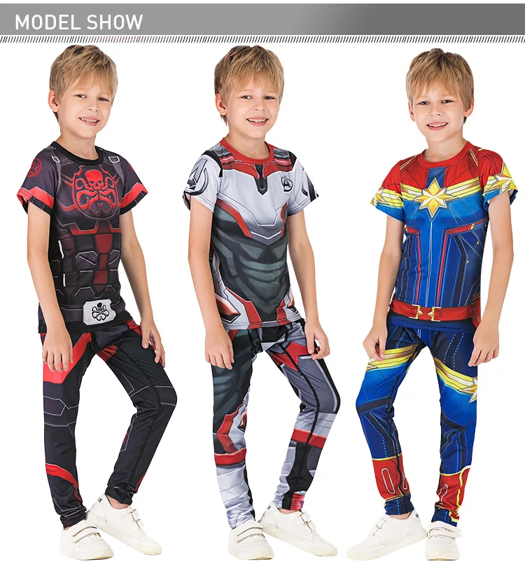 Kids superhero costume custom t shirt marvel t shirts superhero sports suit kids
