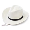 High quality american adults cheap white folding cowboy hat straw child
