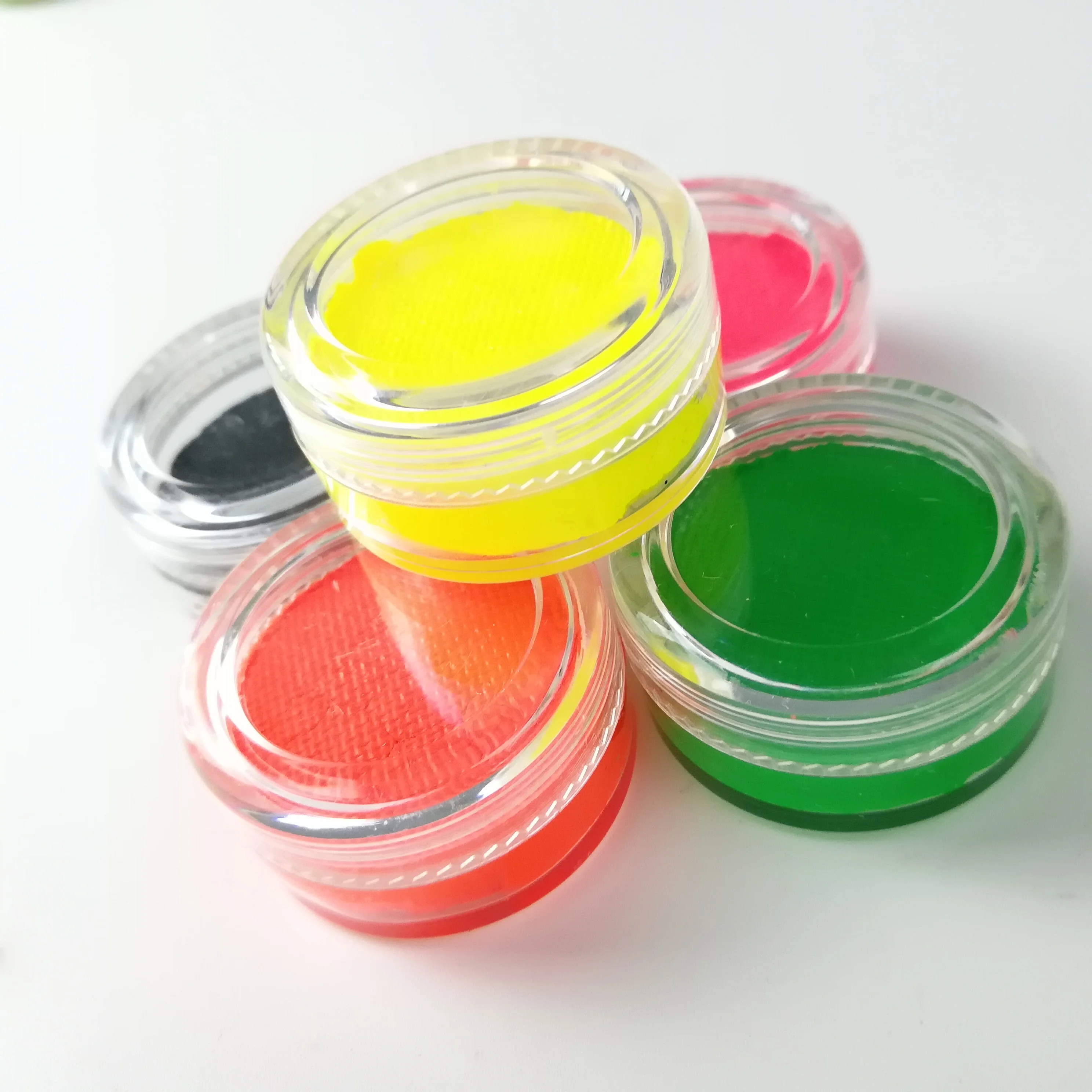 

3gColors Cake face paint kit Vegan Water based Neon Glow Makeup Face Painting, 12 colors