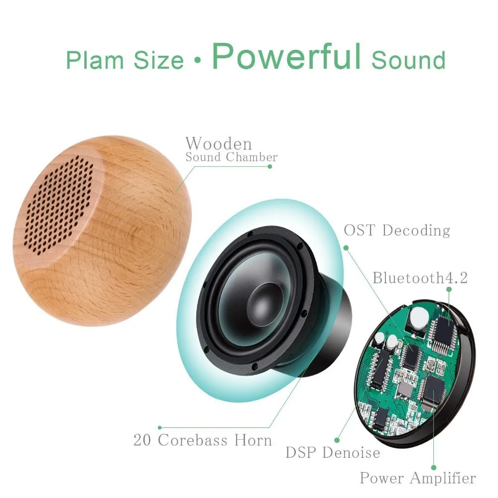 OEM wireless bluetooth wooden speaker smart subwoofer mini portable speakers with TWS funtion - ANKUX.COM