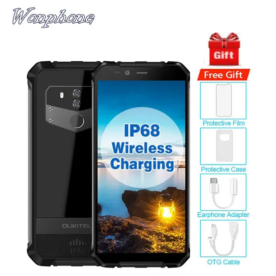 

OUKITEL WP1 IP68 Tri-proof Mobile Phone Android 8.1 5.5''+ 18:9 Octa Core 4GB 64GB MTK6763 5000mAh can Wireless Charging