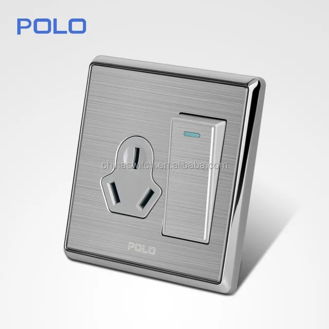 power saving new color mk switch socket europe wall electric waterproof glass 1 gang 1 way switch and 16A socket