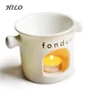 Newest two handles white ceramic hot chocolate fondue