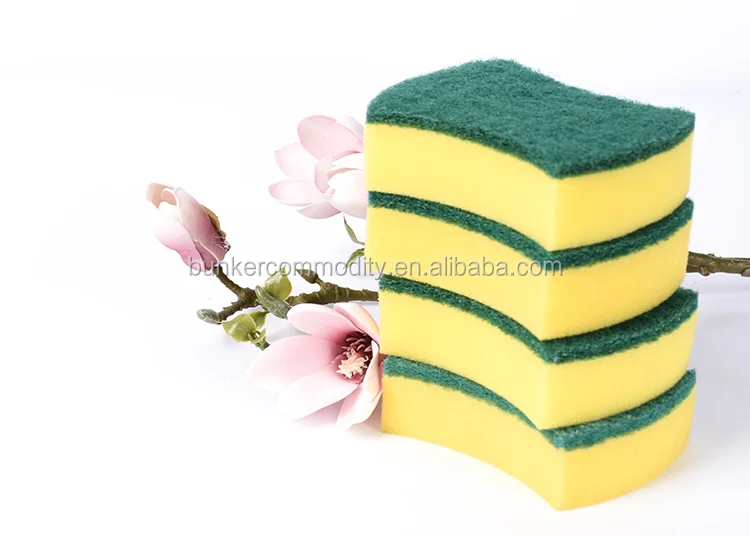 Green Scouring Pad And Yellow Sponges Buy Scrubber Sponges,Kitchen