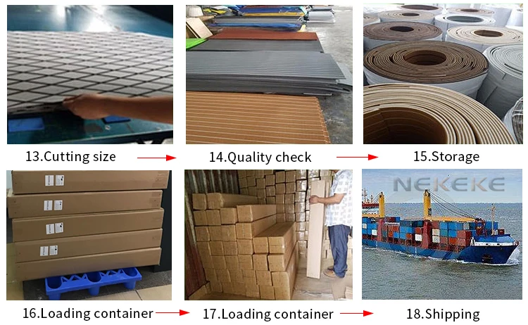 NEKEKE 6 mm thick customized durable marine EVA foam deck pad boat yacht flooring decking Mat