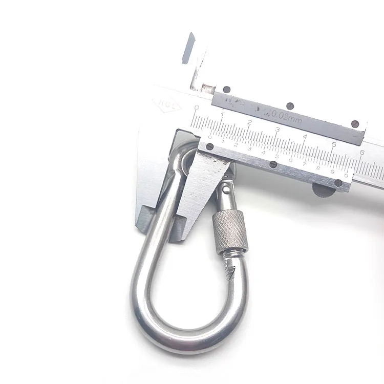 BT-2450S 8*80 Metal Safety Heavy Duty Stainless Steel 316 Spring Snap Clip Carabiner Hook With Screw Eyelet