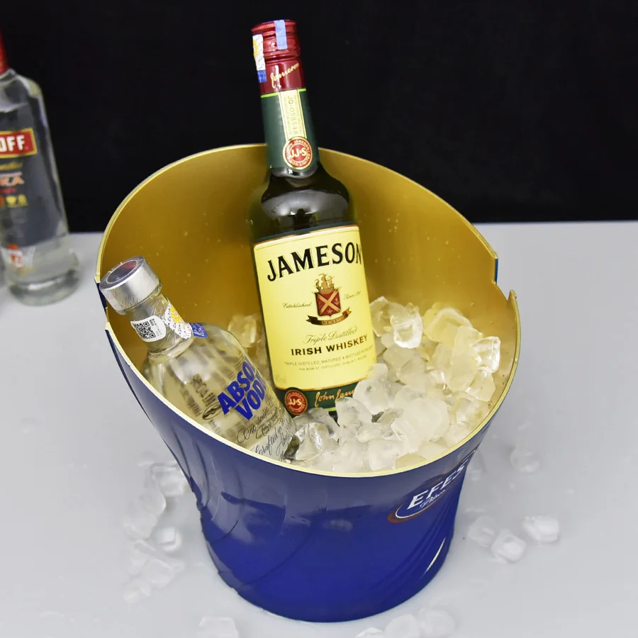 

Promotional custom logo and embossing hot sale high quality ice bucket bottled tinplate bucket, Customized color