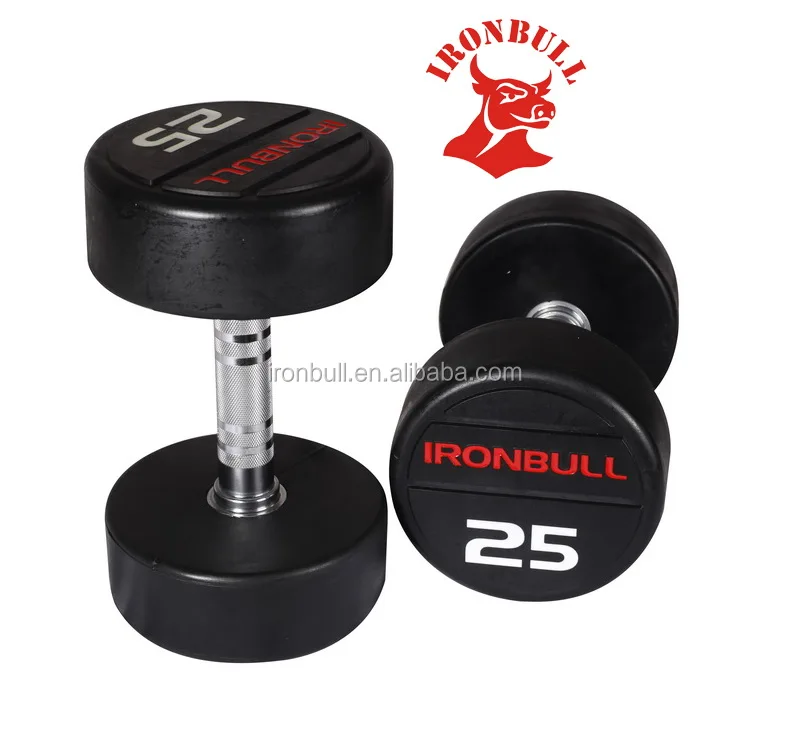 

Iron Bull Wholesale New Rubber Dumbbell, Black+colorful logo