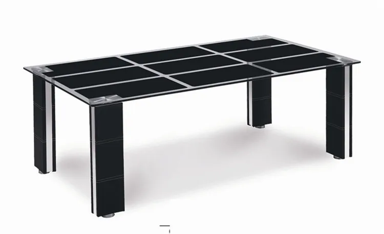 Modern tempered glass top black painting center coffee table