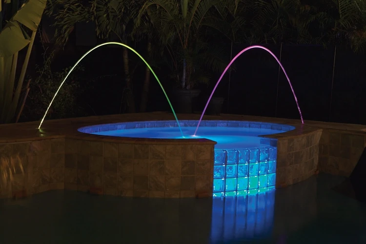 Free Design Interesting Small Swimming Pool Deck Laminar Jets Water