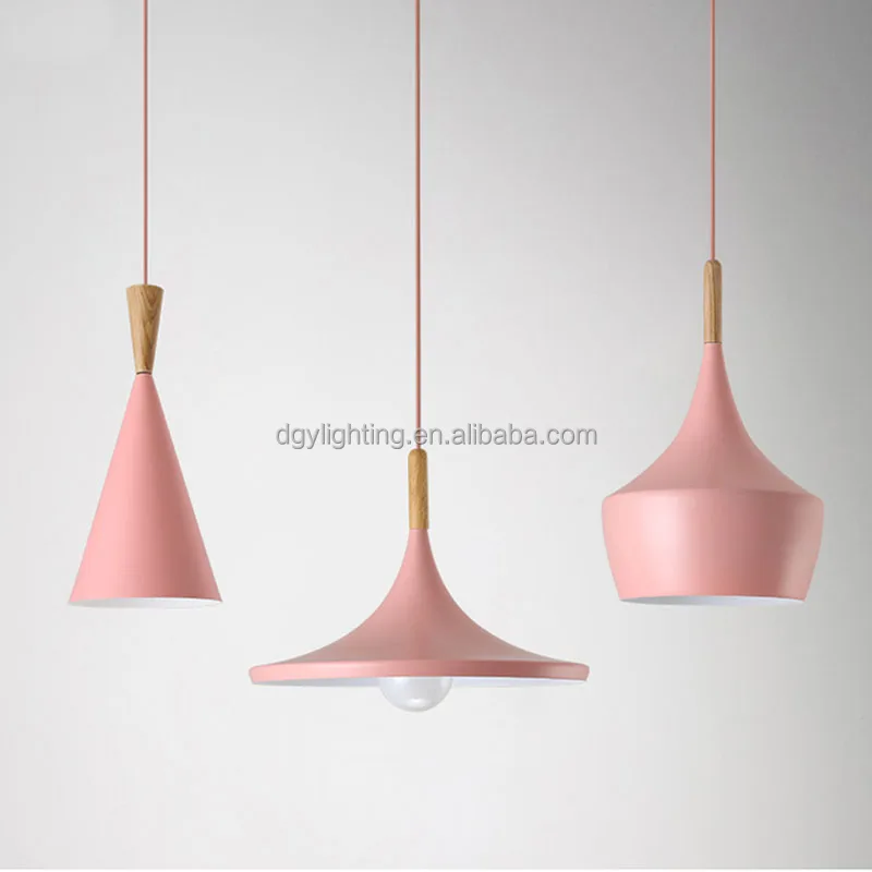 E27 yellow blue pink green colorful home dining room macaron modern fancy iron pendant light