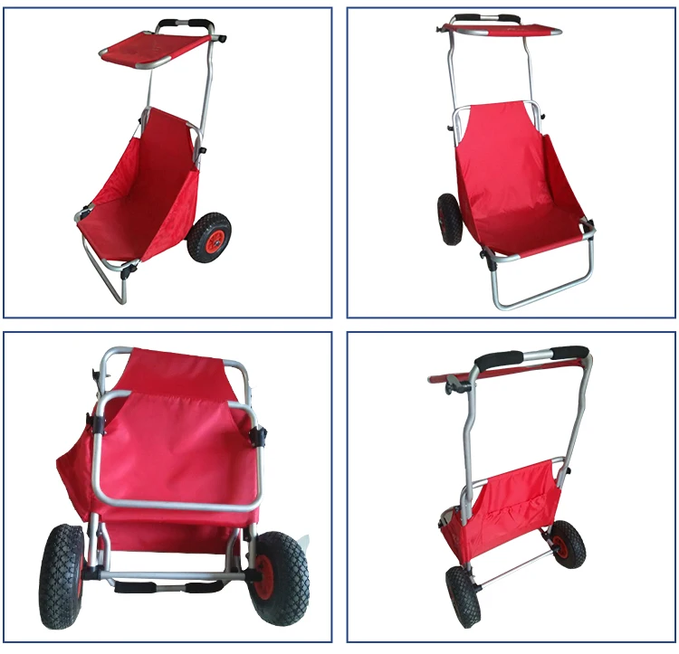 Twowheel Trolley Canvas Folding Shopping Cart Beach Cart Kayak Trolley