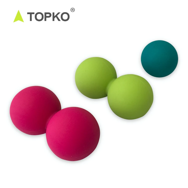 

TOPKO Wholesale New Non-toxic Eco Silicone double peanut Lacrosse massage ball, Customized