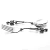 Hot Selling Stainless Steel Tableware Crafts Skeleton Fork And Spoon Metal Western Cutlery Set Decoration Gift Kitchenware