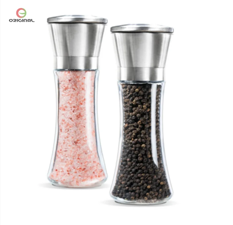 

Wholesale Mini Manual Kitchen Food Spice Mill 200g Salt Glass Grinder