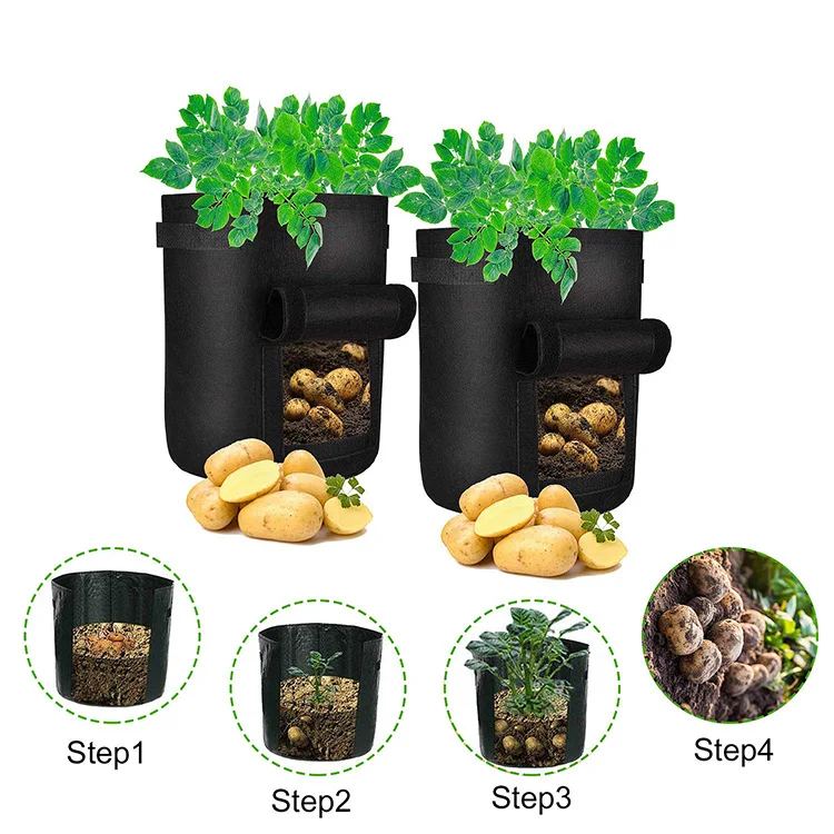 

Garden Hotsale 7 Gallon Aeration Fabric Pots Container Potato Grow Bags Eco Friendly For Planting