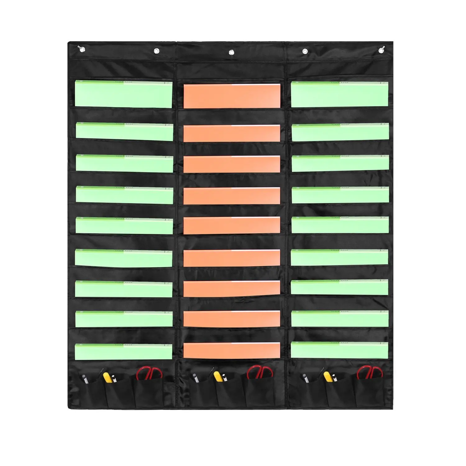 File Folder Storage Black Pocket Chart