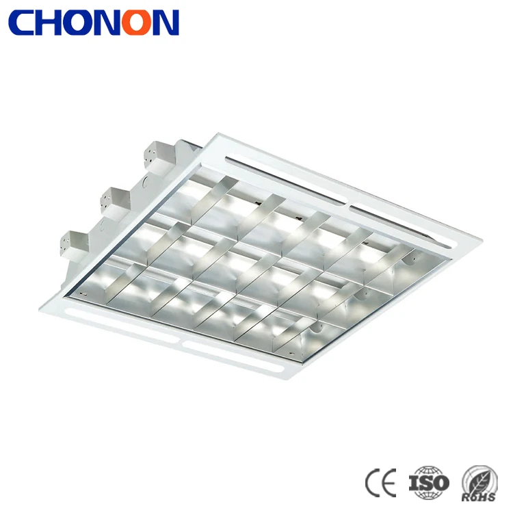 36w Fluorescent Lighting Grille Lamp With Air Slot With 5 Crossblade Double Parabolic Reflector