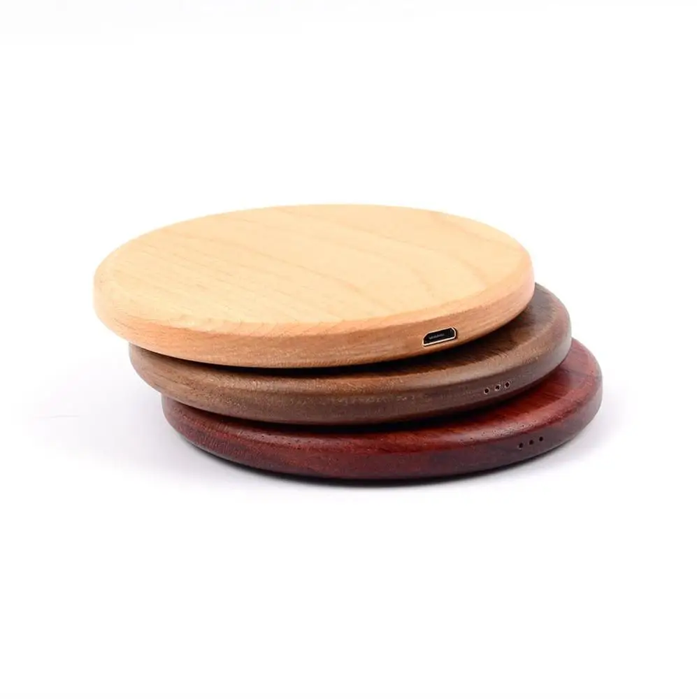 Custom logo wireless charger  wooden Mobile Phone Use Fast Qi Wireless Charger