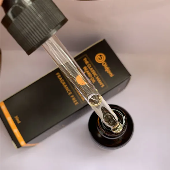 
30ml volume glass bottle and dropper cap 100% natural pure original scent growth and smooth beard oil 