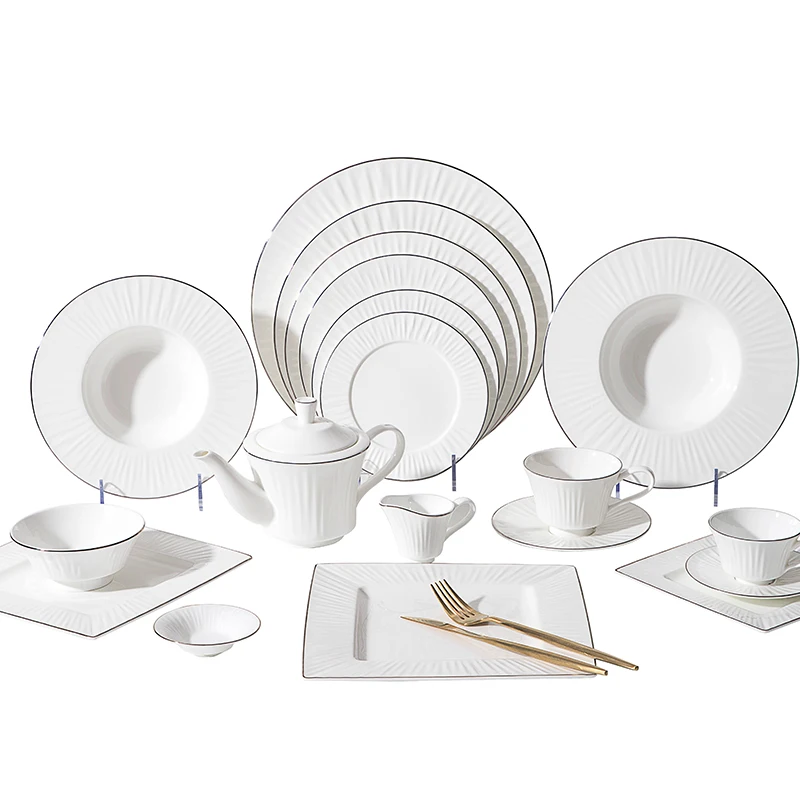 

Amazon Best Selling Pure White Dinner Set 100 Piece, White Bone China Dinnerware Set$