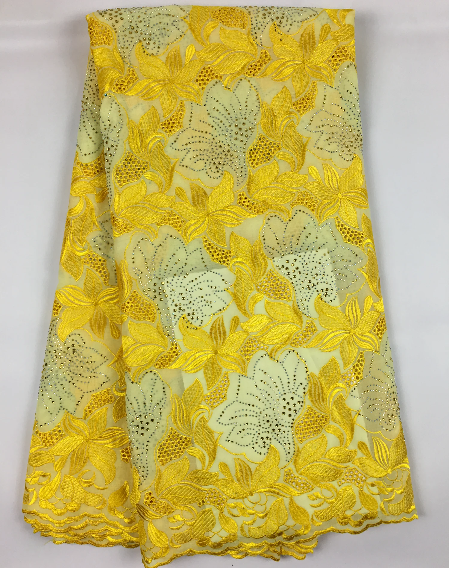 

j776 yellow color high quality african lace fabric embroidery swiss voile lace