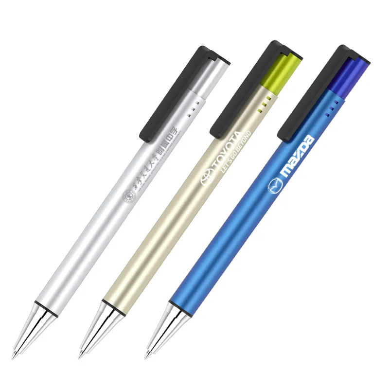 New Design Fashion Promotional Writing Multicolor Metal Ballpoint Pens With Logo