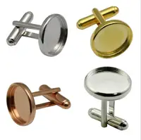

blank inclosure 14mm setting ong sleeve button down backs findings cuff link plain cufflink
