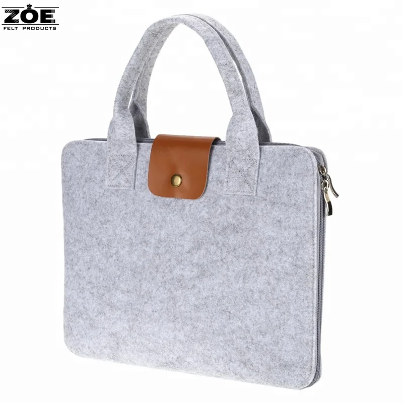 

14inch felt notebook sleeve laptop bag felt handbag, Gray and customized