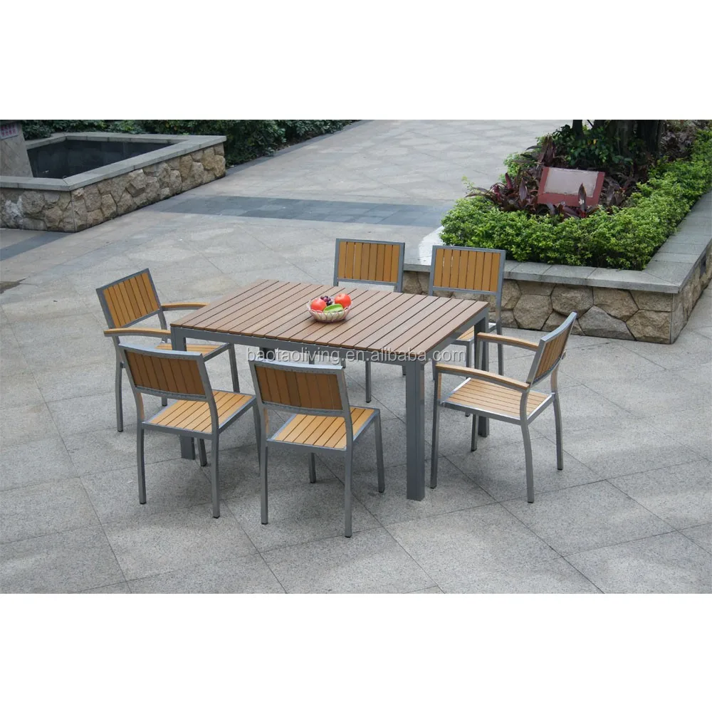 Aluminum Frame Plastic Wood Table And Chair Garden Outdoor Furniture - Buy Furniture,Outdoor Furniture,Plastic Dining Table And Chair Product on Aluminum Frame Plastic Wood Table And Chair Garden Outdoor Furniture - Buy Furniture,Outdoor Furniture,Plastic Dining Table And Chair Product on