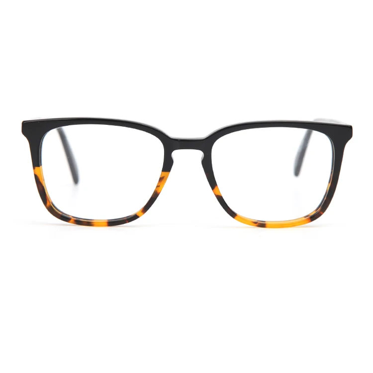 

SRA196 amber rectangle unisex acetate blue light block glasses, Pic or customized