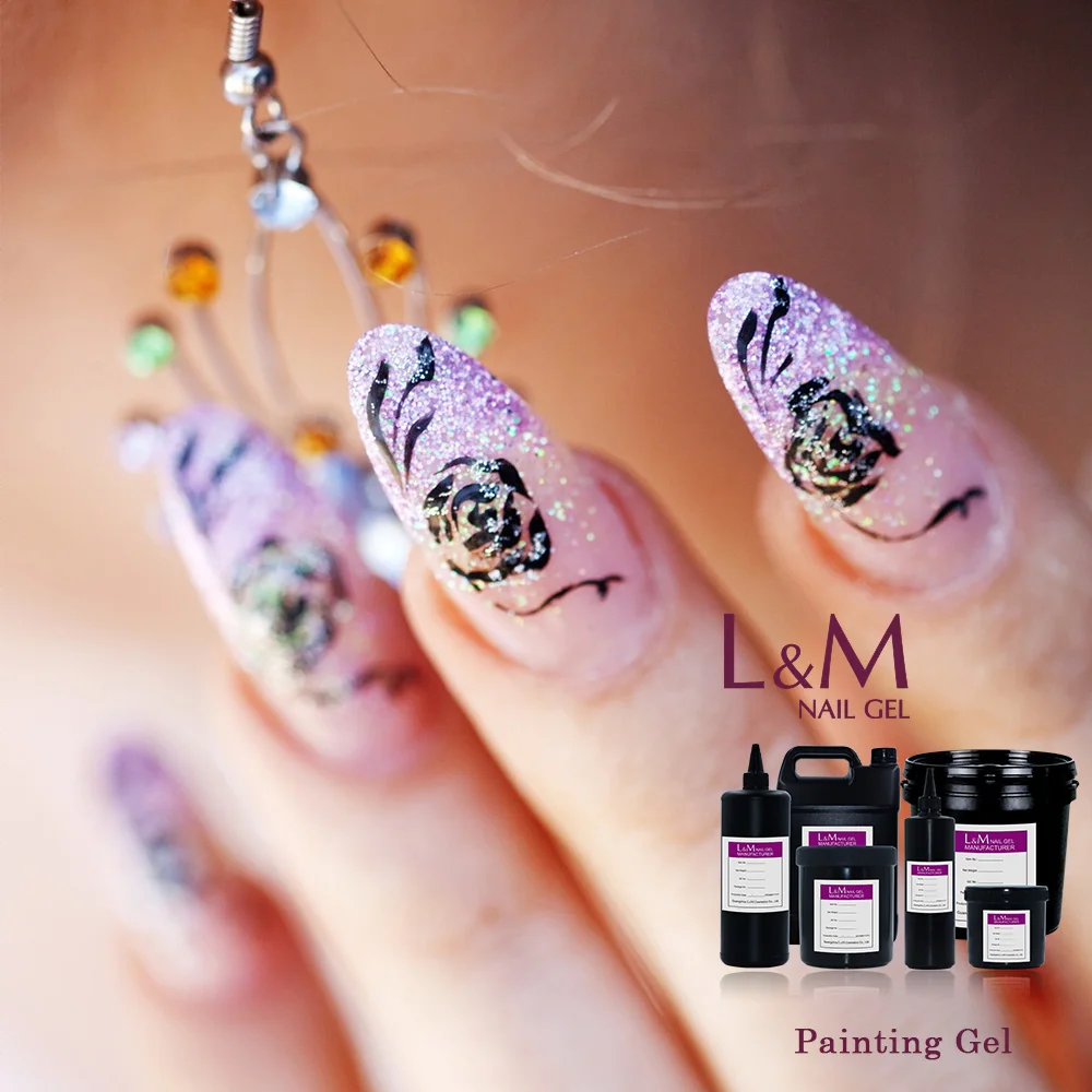 

L&M Nail painting art design soak off uv led gel nail polish 1kg bulk package, 12 colors
