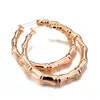 1 Pair Trendy Gold Silver Color Big Circle Bamboo Joint Hoop Earrings For Women Female Club Party Punk Brincos Statement Jewelry
