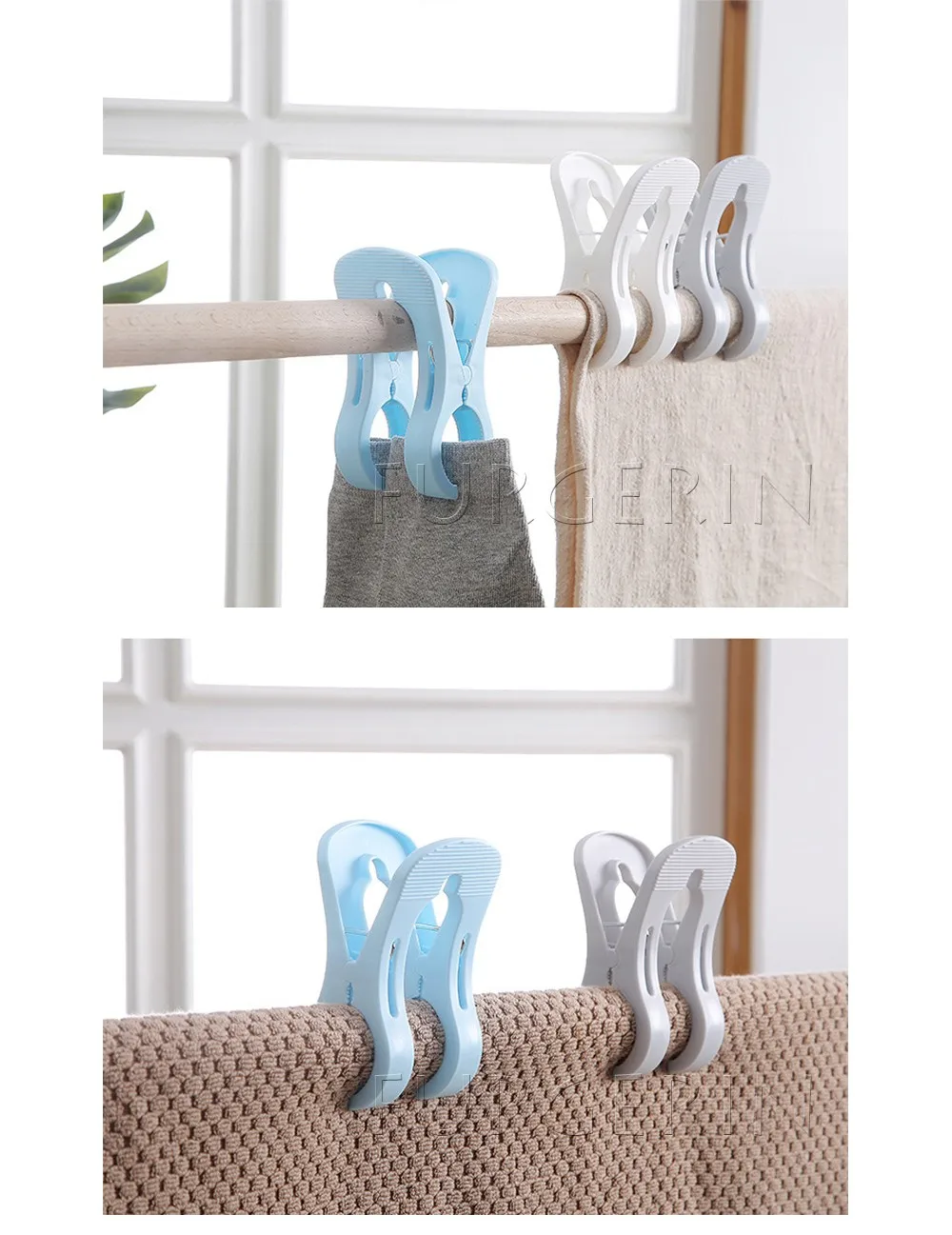 Home Retractable Windproof Clothesline Washing Clips Laundry Drying Clothes Clip For Outdoor