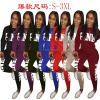 

Full Sleeve Printing Letter 2piece sports jumpsuit pictures of sexy girls wearing jumpsuit