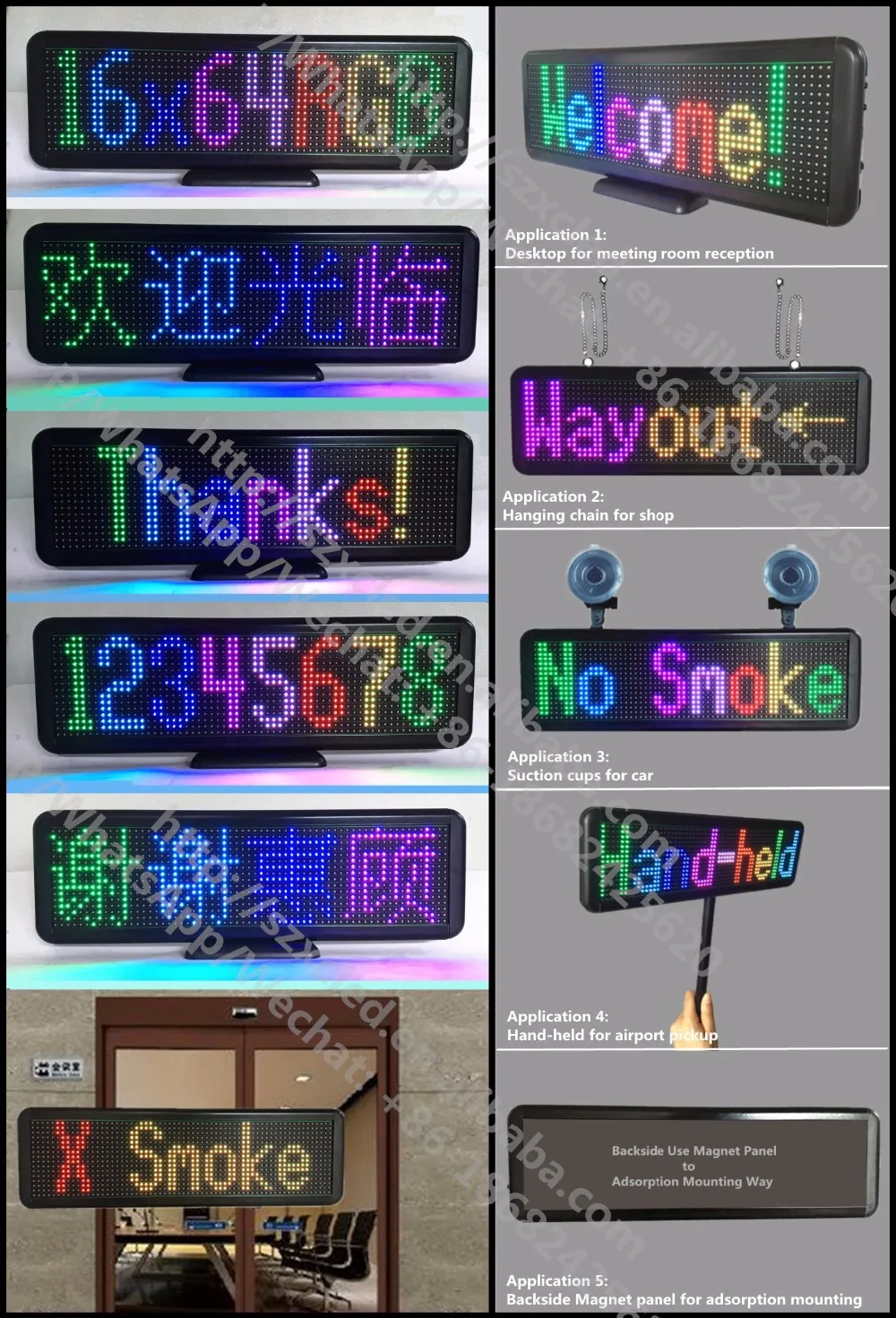 P4.7516x64rgb(33x10x2cm) Full Color Bluetooth App/usb Serial Port Hand