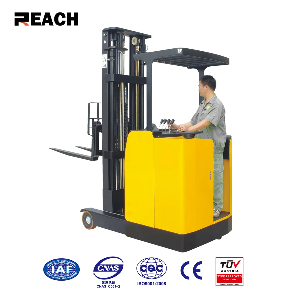 1600kg Double Scissor Forks Narrow Aisle Truck Electric Reach Truck ...