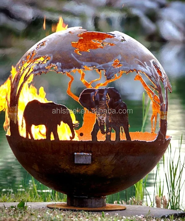 round fire pit globe