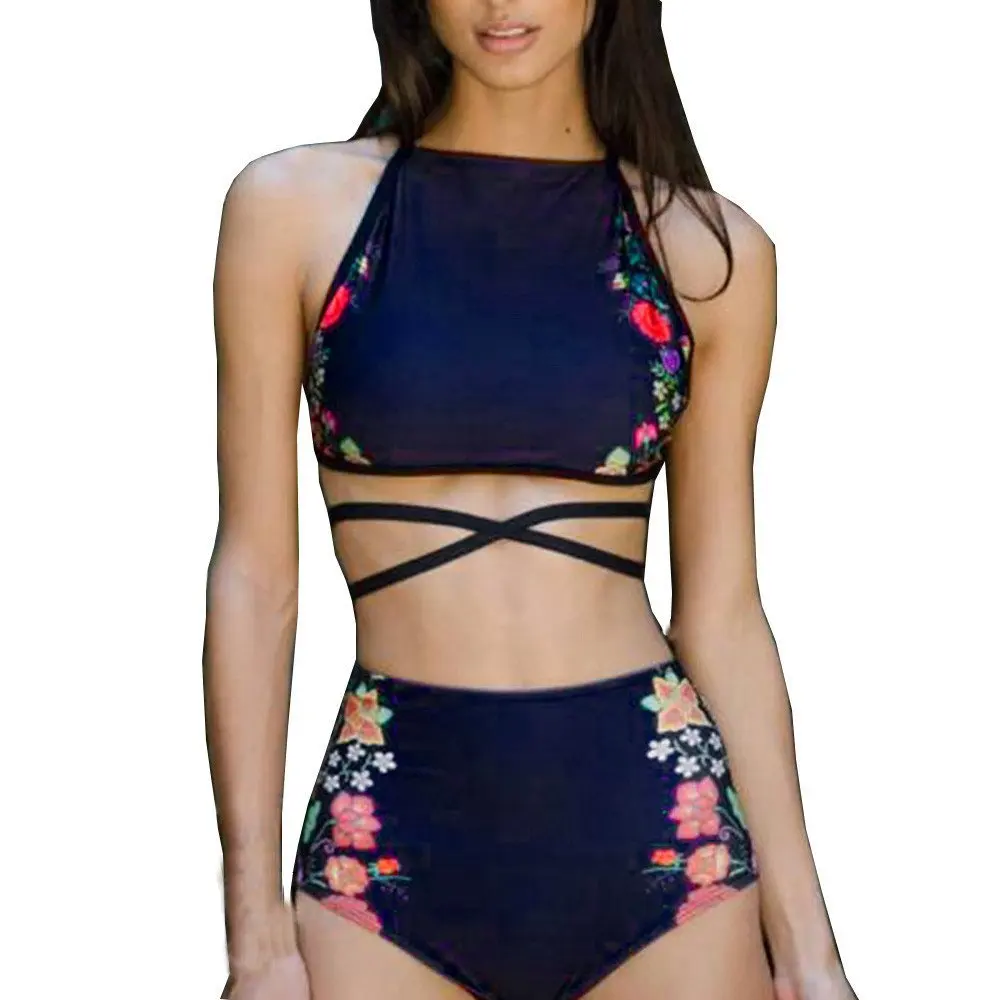 cheap high waisted bikini set