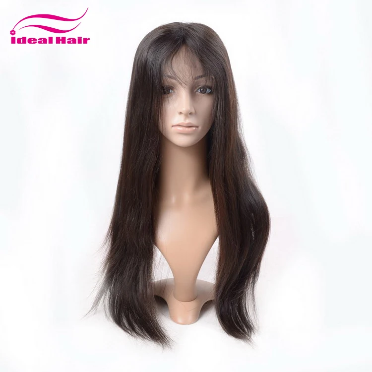 Large stock dark black extra long human hair wig,halloween wig hair extension and wig,cheap 200% density silk base full lace wig