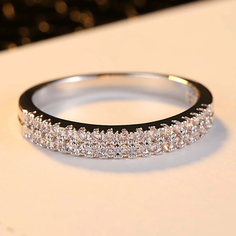 

New Arrival Silver Natural Diamond Ring Wedding Engagement Ring R82