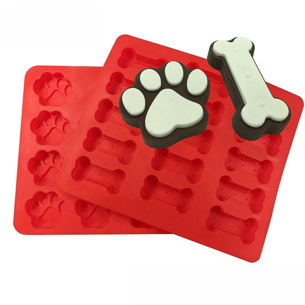 

Easy To Demould Durable Food Grade Dog Bone Shaped Silicone Cake Mold For Chocolate Biscuit Bakeware Cake Tools, Red