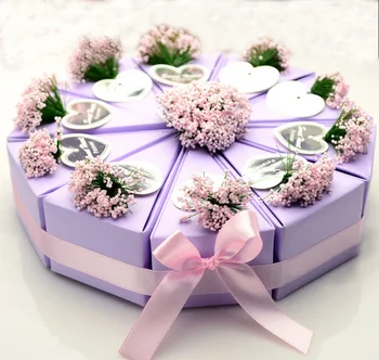 Custom Cake Style Flower Decoration Wedding Favors Candy Boxes