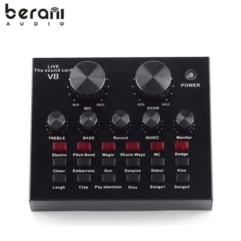 Berani V8 External Sound Card For Recording